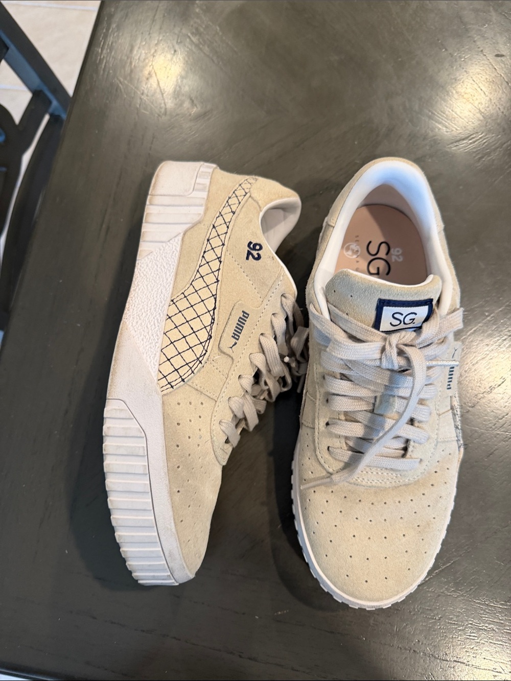 Women’s Puma Selena Gomez Casual Suede Sneakers in Light Beige